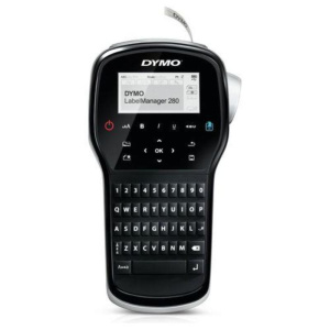 Dymo labelmanager 280 qwerty kitcase etichettatrice termica su nastro d1 cablato + 2 cartucce d1 nero argento