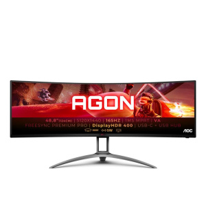 Aoc ag493ucx2 monitor curvo 48.8 va 165hz dqhd 4ms freesync hdr multimediale usb hdmi/dp