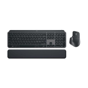 Logitech mx keys s combo – tastiera e mouse wireless con palm rest, illuminazione personalizzabile, scorrimento veloce, bluetooth, usb c, windows-linux-chrome-mac, disposizione italiano qwerty, grigio