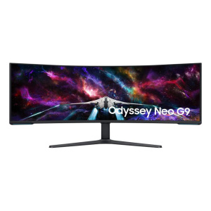 Samsung monitor gaming odyssey neo g9 (s57cg952), curvo (1000r), 57“, 7680×2160 (dual uhd), 32:9, mini led, hdr1000, va, 240 hz, 1 ms (gtg), freesync premium pro, hdmi, usb, display port 2.1