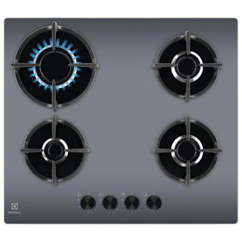 Electrolux egg64272m piano cottura a gas 60 cm 4 fuochi piano in vetro grigio