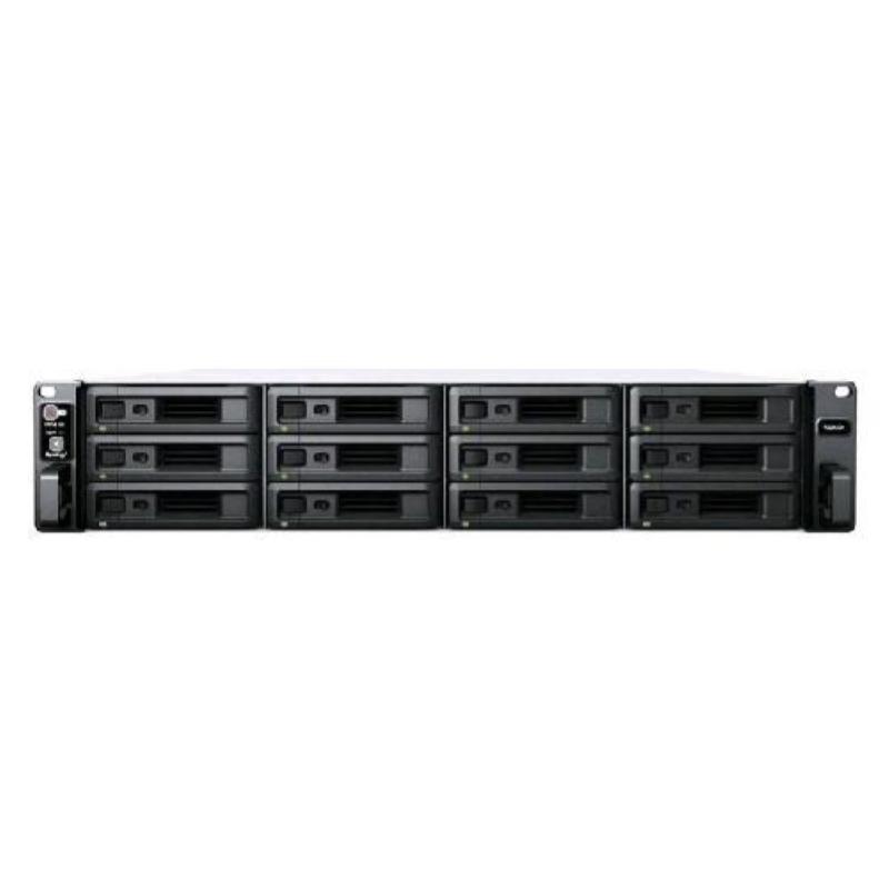 Synology rackstation rs2423+ nas chassis rack 2u amd ryzen v1780b 3.35ghz ram 8gb-12 bay hdd/ssd 2.5/3.5-lan 10/100/1000/10000 mbps colore nero/grigio
