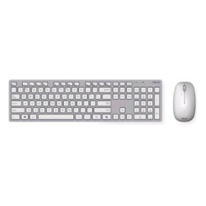 Asus w5000 kit tastiera wireless ultrasilent 13 tasti dedicati tasto copilot layou it + ottico wireless 16.000 dpi argento bianco