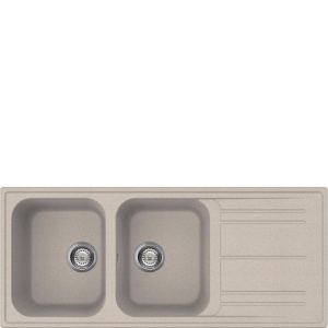 Smeg lavello reversibile due vasche e gocciolatoio avena lz116av2