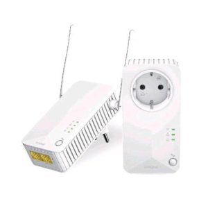 Strong powerline wifi 600 kit un adattatore powerline 600 + un adattatore porerline wifi 600 wlan + lan 300/600 mbps plug & play bianco