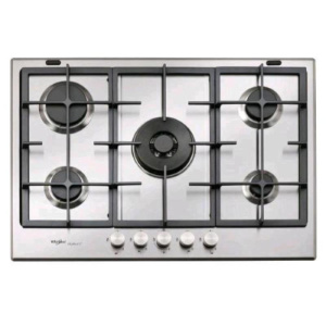 Whirlpool gmr7522/ixl piano cottura a gas 5 fuochi 75cm piano in acciaio ixelium
