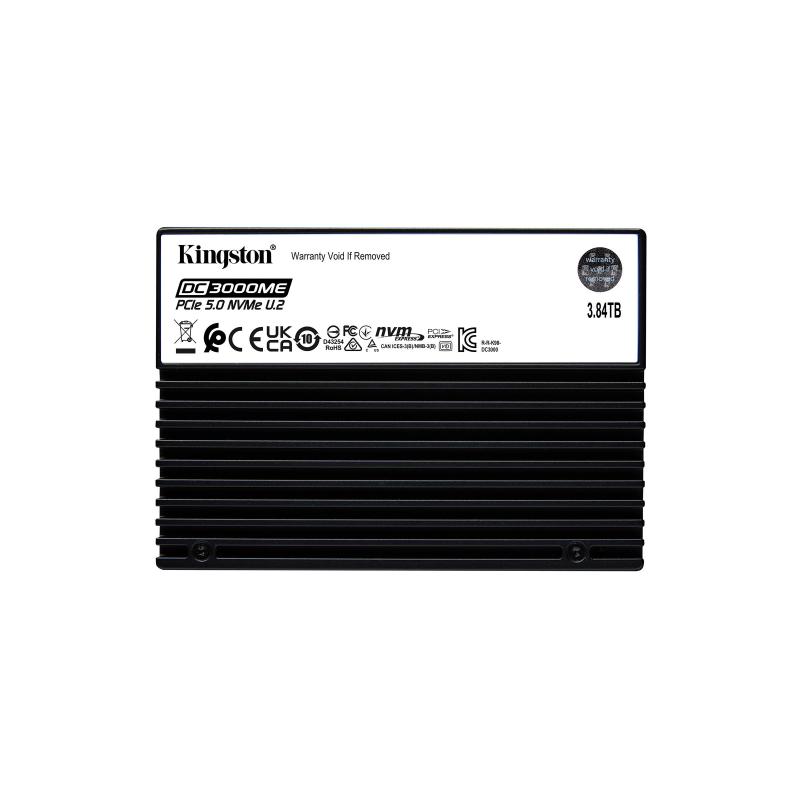 Kingston dc3000me ssd 3.84tb crittografato 2.5 nvme u.2 pcie 5.0 x4 256 bit aes