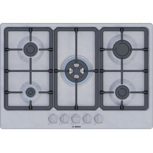 Bosch serie 4 pgq7b5k90 piano cottura a gas 4 fuochi flameselect griglie in ghisa 60 cm inox