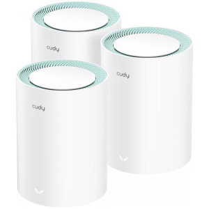 Cudy m1300 sistema mesh wifi 5 dual-band 3 pack bianco per 100 dispositivi router