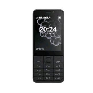 Nokia 230 2024 dual sim doppia fotocamera flash radio fm gioco snake cover posteriore in alluminio italia black