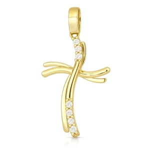 Ciondolo Croce Donna Oro Giallo GL102413