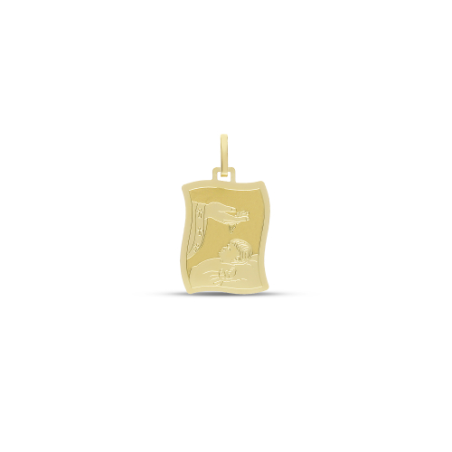 Ciondolo Medaglia Battesimo Oro Giallo 18kt GL102503