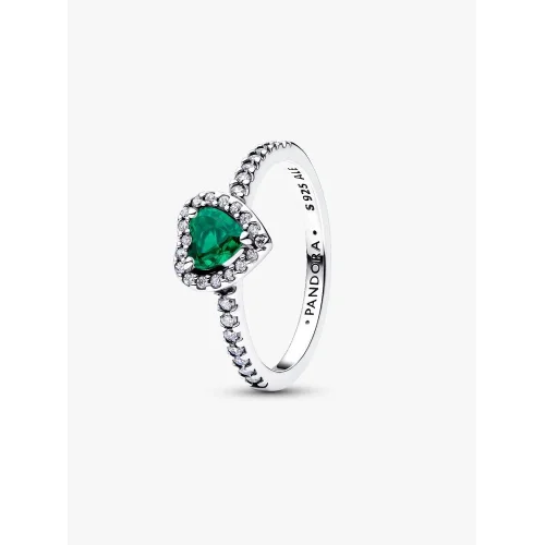 Anello Pandora Cuore in Rilievo Verde Scuro 198421C07