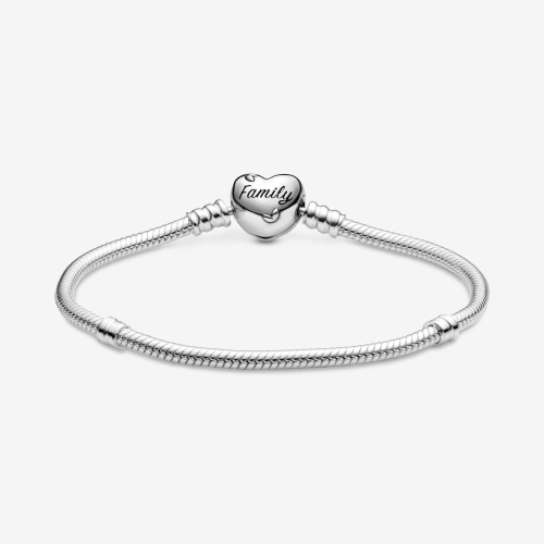 Bracciale Pandora Moments Albero della famiglia con maglia snake e chiusura a cuore 598827C01 - immagine 2