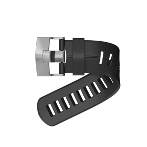 Cinturino di prolunga in silicone nero con fibbia argento per Suunto DX