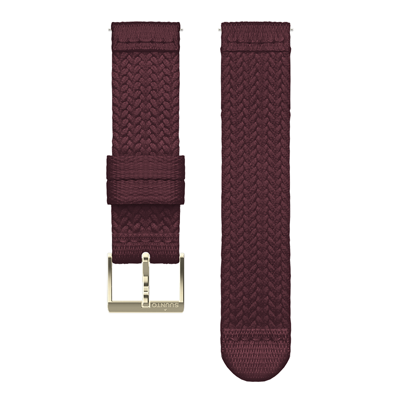 Cinturino in tessuto intrecciato Suunto da 20 mm Athletic 5 Burgundy Gold taglia S