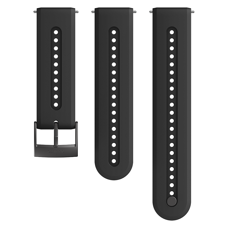 Cinturino in silicone Suunto da 24 mm Athletic 7 Charcoal Black taglia S+M