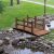 Costway Ponte in legno per giardino con ringhiera Ponte decorativo 150x67x55cm