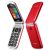 Brondi stone+ dual sim 2.4 clamshell flip attivo fotocamera tasti chiamata diretta torcia italia red