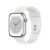 Apple watch series 8 gps cassa 45 mm in alluminio color argento con cinturino sport regular bianco