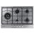 Samsung na75m3130as piano cottura a gas 5 zone 1 tripla corona griglie in piattina smaltata 75 cm acciaio inox