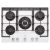 Elleci pkcq70296cs linea quadro piano cottura a gas 5 zone 1 tripla corona centrale griglie in ghisa 70 cm bianco assoluto