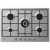 Candy chw74wtx piano cottura a gas da incasso 5 fuochi inox