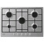 Candy chw7x piano cottura a gas 5 fuochi inox