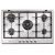 Whirlpool gmr7522/ixl piano cottura a gas 5 fuochi 75cm piano in acciaio ixelium