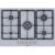 Bosch serie 4 pgq7b5k90 piano cottura a gas 4 fuochi flameselect griglie in ghisa 60 cm inox