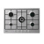 Candy cel7p4wx piano cottura a gas 75cm 5 fuochi piano in acciaio inox