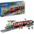 Lego city tram e fermata del tram con stazione e vagoni con 6 minifigure