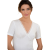 Camiciola donna manica corta in lana cotone con forma seno e pizzo Antonella 620515