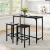 Costway Set da pranzo 3 pezzi con tavolo industriale alto 120 cm, 2 sgabelli da bar e sedie per spazi piccoli Nero