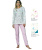 Pigiama donna a serafino in jersey di cotone caldo Linclalor 92222