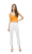 Pantalone TIFFOSI Megan a vita alta svasati art.10044577 38 TIFFOSI Bianco Cotone Bangladesh 5601542015016