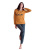 Pigiama donna in jersey di cotone caldo Oro Nero OD485
