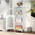 Costway Armadietto da bagno con anta in vetro temperato, Mobile laterale in legno con ripiano regolabile e kit anti-ribaltamento Bianco