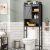 Costway Armadietto di stoccaggio a 4 livelli sopra la toilette, Organizzatore per il bagno con ripiano regolabile Caffè