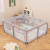 Costway Box per bambini con materassino 4 anelli e 50 palline colorate, Recinto per bambini grande 189x158cm Grigio chiaro