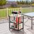 Costway Carrello grill da esterno a 3 piani su ruote, Supporto per forno per pizza con piano in acciaio inossidabile Nero