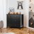 Costway Cassettiera in legno con 3 cassetti e struttura stabile, Comò per soggiorno ingresso 71x46x66cm Nero