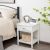 Costway Comodino moderno con cassetto e mensola, Tavolino con 2 livelli per salone camera da letto corridoio Bianco