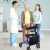 Costway Deambulatore con seduta 2 in 1, Rollator pieghevole con 4 ruote 20cm maniglie regolabili borsa portaoggetti Blu