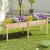Costway Fioriera rialzata con pannello divisore fori di drenaggio per giardinaggio per giardino, Fioriera da giardino rialzata balcone Naturale