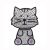 FouFou Sticker Gattino Grey Misura 6 cm