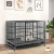 Costway Gabbia per cani in metallo pieghevole con ruote, Gabbia per cani portatile di taglia grande e extra grande 120x76x90cm
