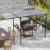 Costway Gazebo per barbecue 250 x 203cm con tendalino laterale tetto a 2 livelli 2 ripiani laterali, Rifugio per barbecue Grigio