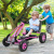 Costway Go Kart per bambini a pedali regolabile, Go kart con sedile in PP 98x59x61cm Rosa