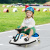 Costway Kart da drift elettrico per bambini con giro a 360°connessione wireless e USB radio e musica, Motore brushless da 200W ,Guida 9-15 km/h Blu